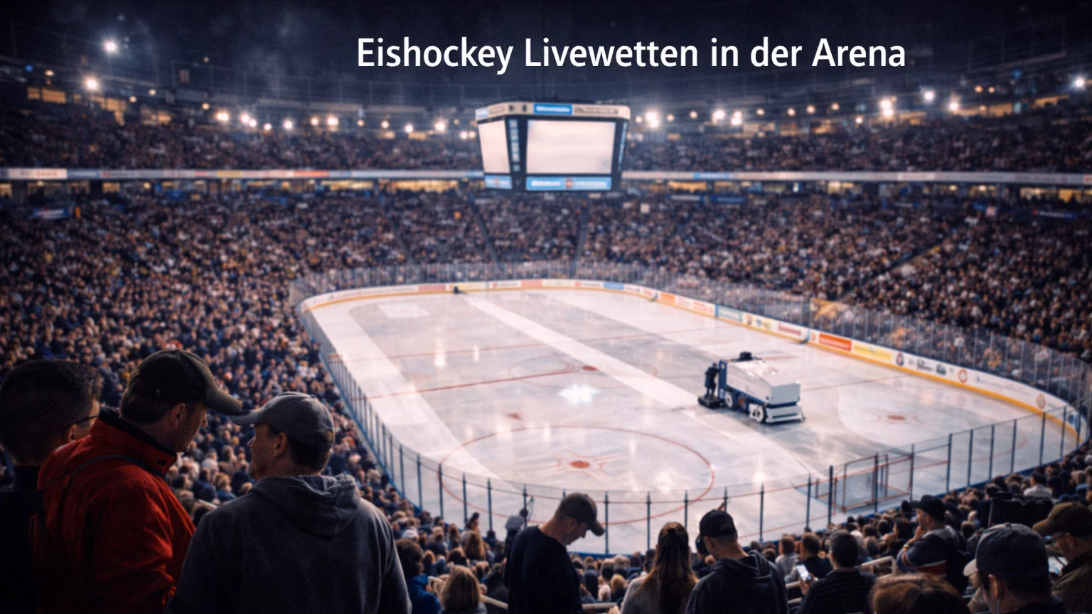 Eishockey-Arena mit Livewetten-Atmosphäre während eines Spiels