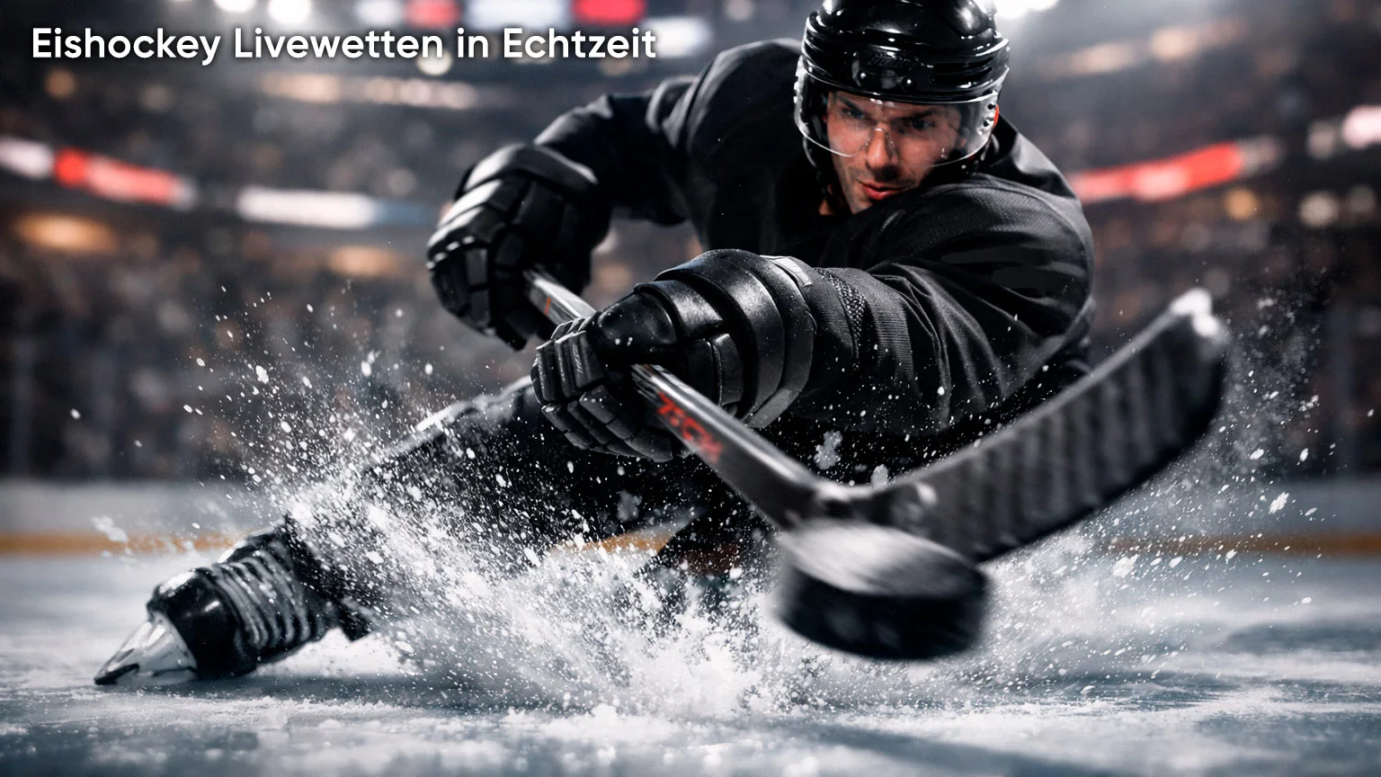 Eishockey Livewetten Szene mit dynamischer Spielaktion und Anzeigetafel